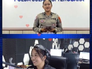 Ditlantas Polda Sultra Siarkan Live Report Bersama RRI Kendari, Sampaikan Kondisi Lalu Lintas Terkini