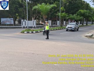 Peringati Hari Lahir Pancasila 2026, Ditlantas Polda Sultra Pastikan Arus Lalu Lintas Kendari Tetap Lancar