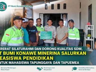 Pererat Silaturahmi dan Dorong Kualitas SDM, PT Bumi Konawe Minerina Salurkan Beasiswa Pendidikan untuk Mahasiswa Tapunggaya dan Tapuemea