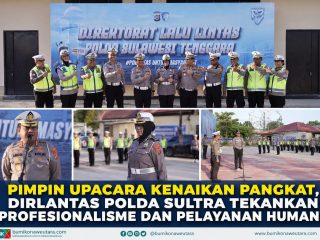 Pimpin Upacara Kenaikan Pangkat, Dirlantas Polda Sultra Tekankan Profesionalisme dan Pelayanan Humanis