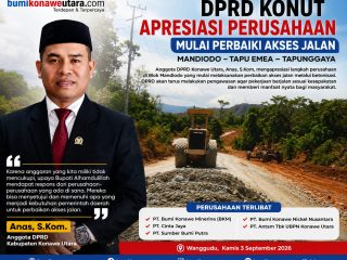 DPRD Konut Apresiasi Perusahaan di Blok Mandiodo Mulai Perbaiki Akses Jalan Mandiodo–Tapuemea–Tapunggaya
